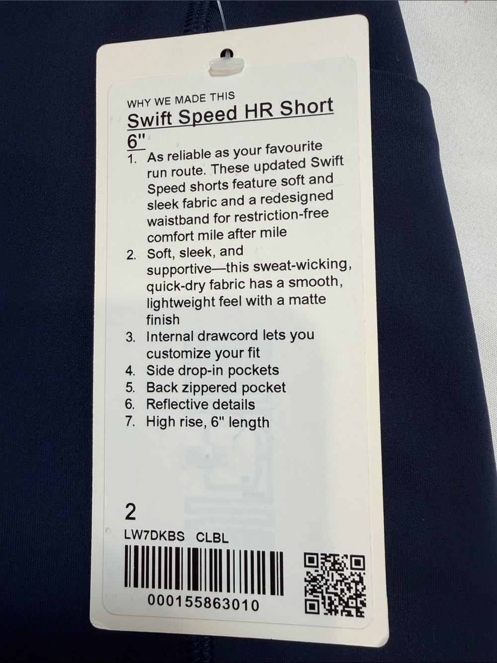 Lululemon Clubhouse Blue Swift Speed HR Short 6” - Picture 2 of 7